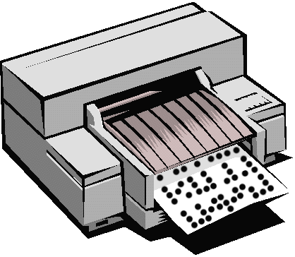 picture of braille printer printing pages of braille